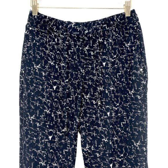 H&M High Waisted Angle Crop Pants Track Joggers‎ Size 8 Black White Print - Picture 2 of 6